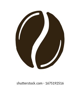 Vector icon of coffee bean.