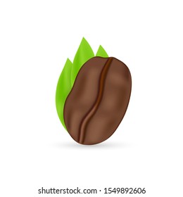 Vector icon coffee bean for cafe label, packing and emblem