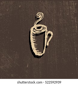 Vector icon of coffee Cup, coffee, beverage, aroma coffee, smoke, steam from coffee, hot coffee