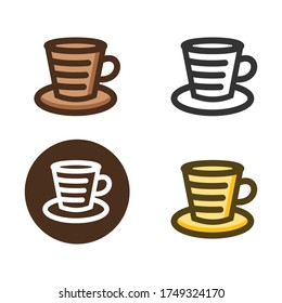 Vector icon of coffee cup and coffee glass icon