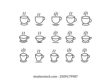 vector icon of coffee cup, hot coffee drink