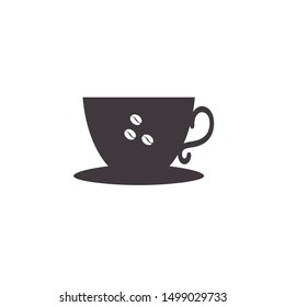 Vector icon of coffee cup isolated on white background