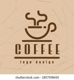 Vector icon coffee cup logo design template.