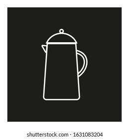 vector icon of coffee maker with handle