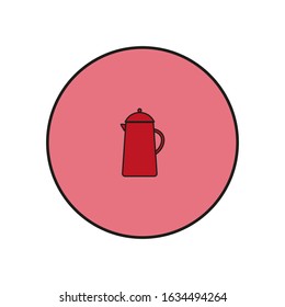 vector icon of coffee maker with handle