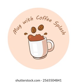 Vector icon for Coffee Mug Splash – Artistic coffee splash from a mug.