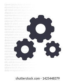 vector icon cogwheel . Lorem Ipsum Illustration design