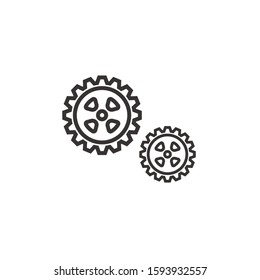 vector icon cogwheel. Setting icon vector. vector image machine gears and transmission parts