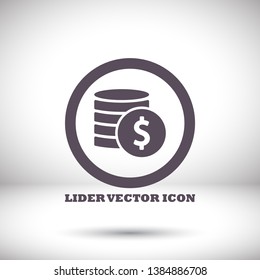 vector icon coin. lorem ipsum Flat Design JPG