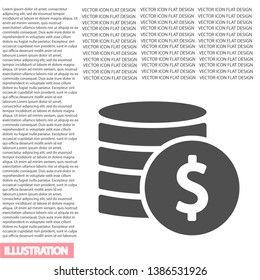 vector icon coin. lorem ipsum Flat Design JPG