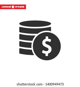 vector icon coin. lorem ipsum Flat Design JPG