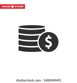 vector icon coin. lorem ipsum Flat Design JPG