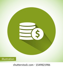 vector icon coin. lorem ipsum Flat Design JPG