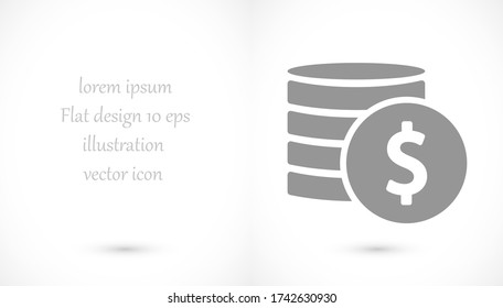 vector icon coin. lorem ipsum Flat Design JPG