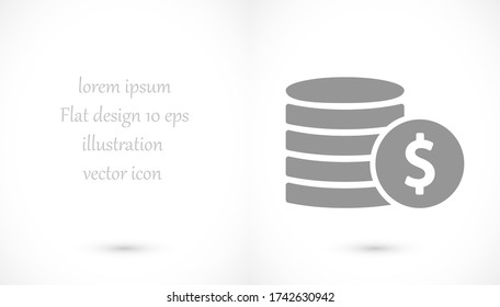 Symbolmünze für Vektoren. lorem ipsum flaches Design JPG