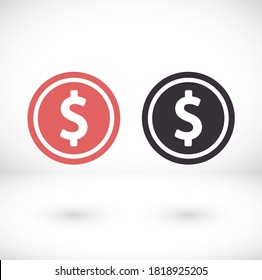 Vektorsymbol-Münze. lorem ipsum flaches Design JPG