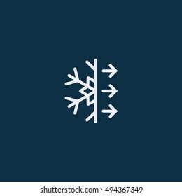 Vector icon of cold sign depicting snowflake