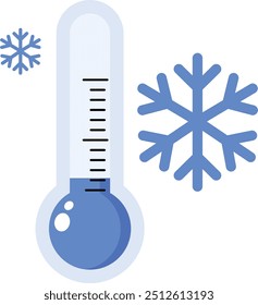 Un ícono de Vector de un Clima frío y un termómetro.