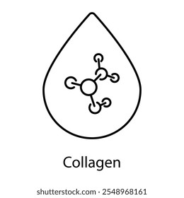 Ícone Vetorial para Colágeno em Skincare: Firmação e Rejuvenescimento.