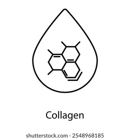 Vector Icon for Collagen in Skincare: Firming and Rejuvenation.