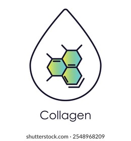 Vector Icon for Collagen in Skincare: Firming and Rejuvenation.