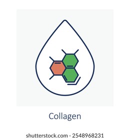 Vector Icon for Collagen in Skincare: Firming and Rejuvenation.