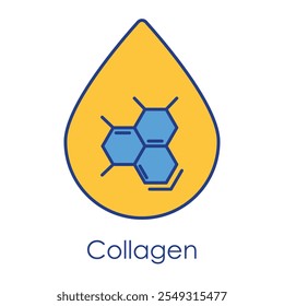 Vector Icon for Collagen in Skincare: Firming and Rejuvenation.