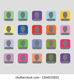 Vector icon collection of accounts, profiles, users, people.