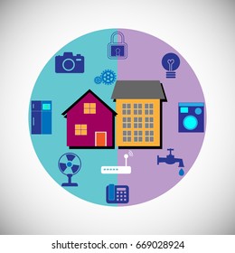 Vector icon collection of household items, this can be used for IoT concept