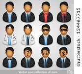 Vector icon collection of men