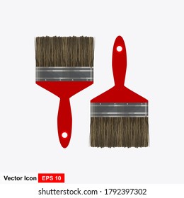 Colección de iconos vectores de pincel de pintura en estilo plano.