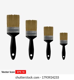 Vector icon collection of paint brush in flat style.