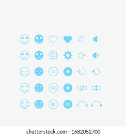 
Vector Icon Collection of Simple Flat Line music