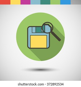 Vector icon in color circle in flat design. Find a file