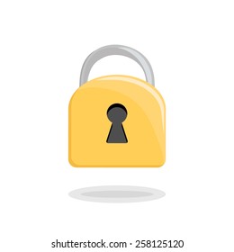 Vector icon of a color lock in trendy flat style