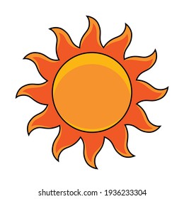 Vector icon, in color, of the sun.