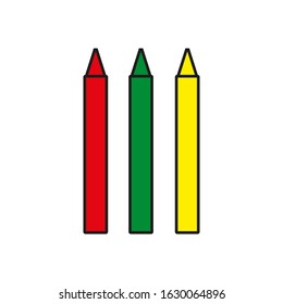 vector icon, colored crayon paints