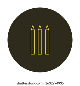 vector icon, colored crayon paints
