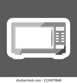 Vector icon  colored sticker of microwave oven.  Home Appliances. Layers grouped for easy editing illustration. For your design.
