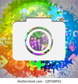 Vector icon. Colorful abstract background. Eps10
