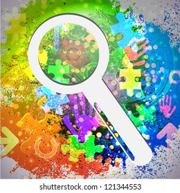 Vector icon. Colorful abstract background. Eps10