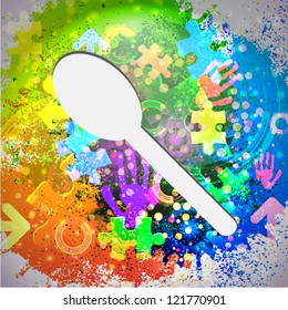 Vector icon. Colorful abstract background. Eps10