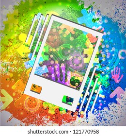 Vector icon. Colorful abstract background. Eps10