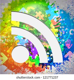 Vector icon. Colorful abstract background. Eps10