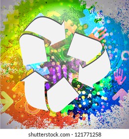 Vector icon. Colorful abstract background. Eps10