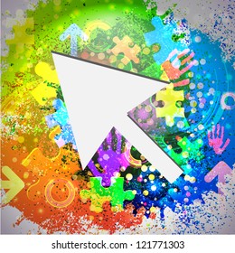 Vector icon. Colorful abstract background. Eps10