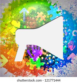 Vector icon. Colorful abstract background. Eps10