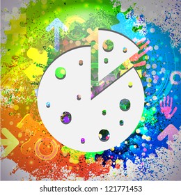 Vector icon. Colorful abstract background. Eps10