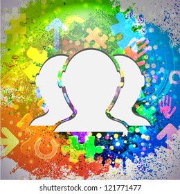 Vector icon. Colorful abstract background. Eps10