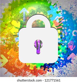 Vector icon. Colorful abstract background. Eps10